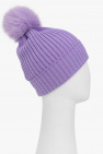 Moncler Enfant PURPLE Ribbed beanie with logo