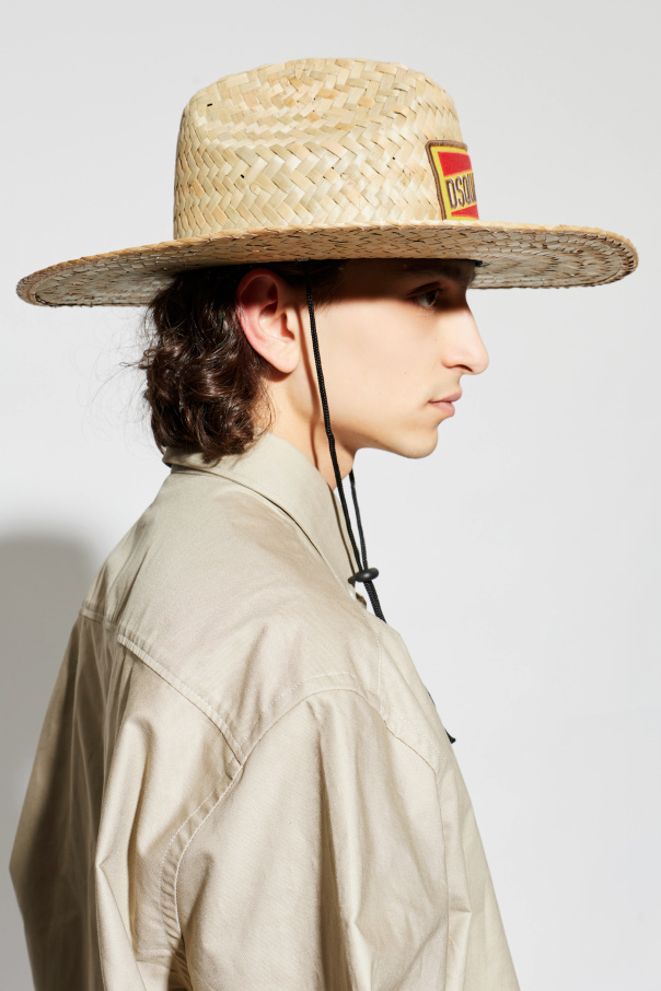 Dsquared2 Straw hat with patch
