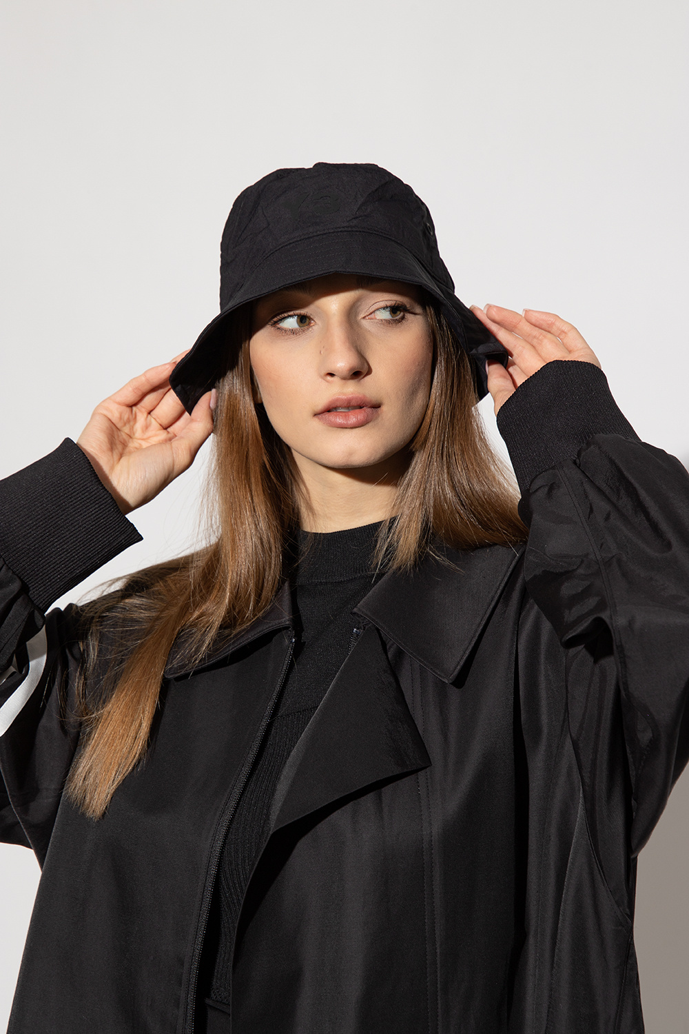 Y-3 Yohji Yamamoto faux-leather bucket hat Nero