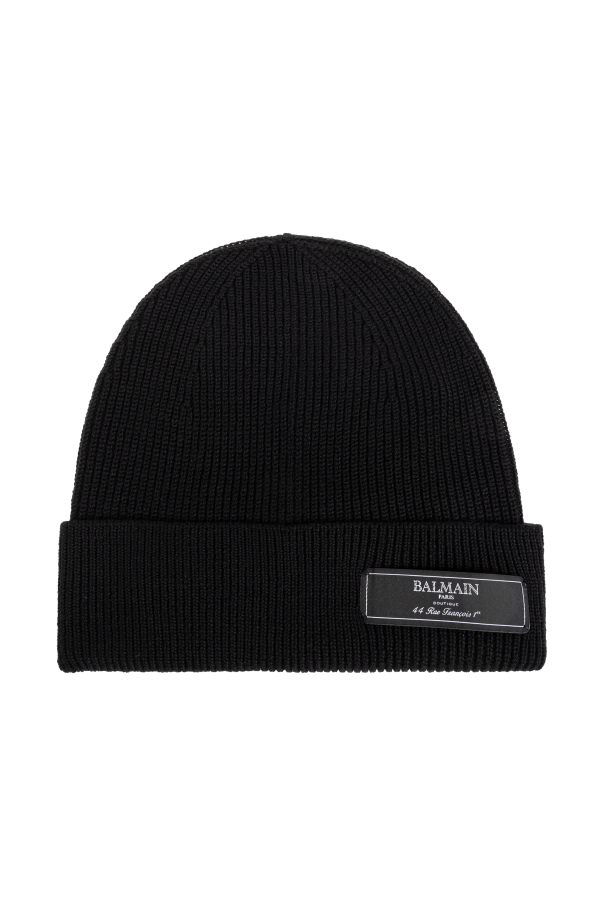 Wool beanie with logo patch od Balmain