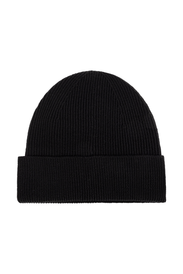 Balmain Gorro de lana con parche con logo