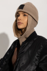 Y-3 Yohji Yamamoto beige Wool balaclava with logo