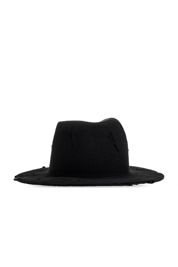 Yohji Yamamoto Pălărie de lână cu efect vintage