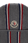 Moncler GREY Beanie with logo patch