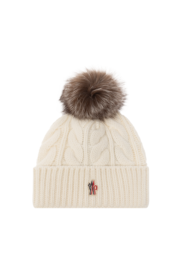 Moncler Grenoble Beige pompom hat from