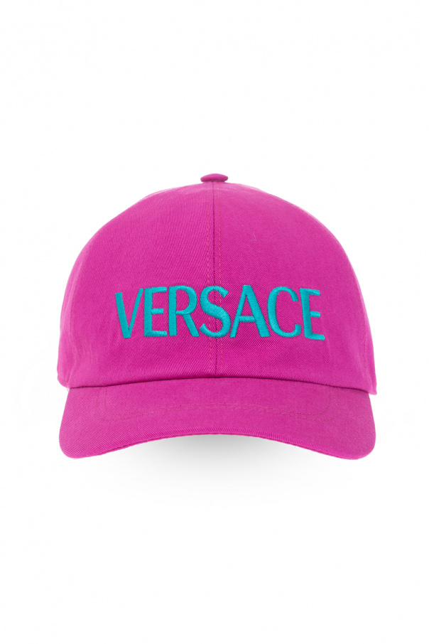 Versace crystal embellished cap Bianco