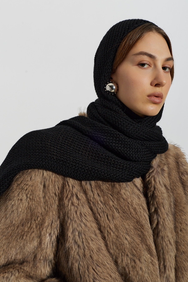 Issey Miyake Bufanda de lana con capucha