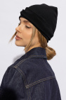 JIL SANDER BLACK Striped beanie