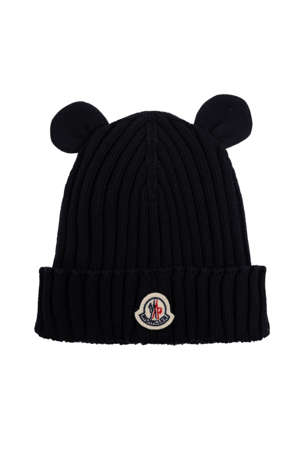 Beanie with logo patch od Moncler Enfant