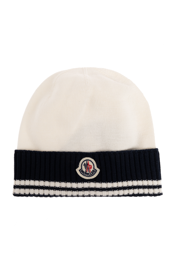 Beanie with logo patch od Moncler Enfant