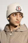 Moncler cream Cap with logo patch