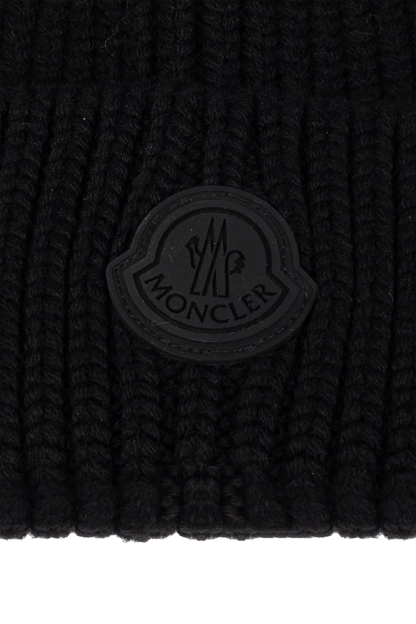 Moncler Wool hat with logo patch