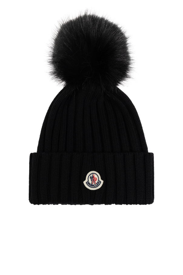 Moncler Wełniana czapka z pomponem