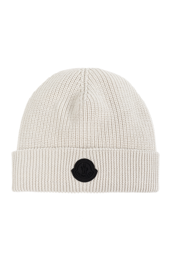 Moncler Wool hat with logo patch