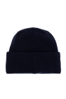 Moncler NAVY BLUE Wool hat with logo patch