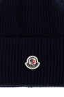Moncler NAVY BLUE Wool hat with logo patch