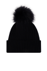 Moncler Enfant NAVY BLUE Woolen hat with a pom-pom