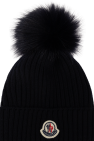 Moncler Enfant NAVY BLUE Woolen hat with a pom-pom