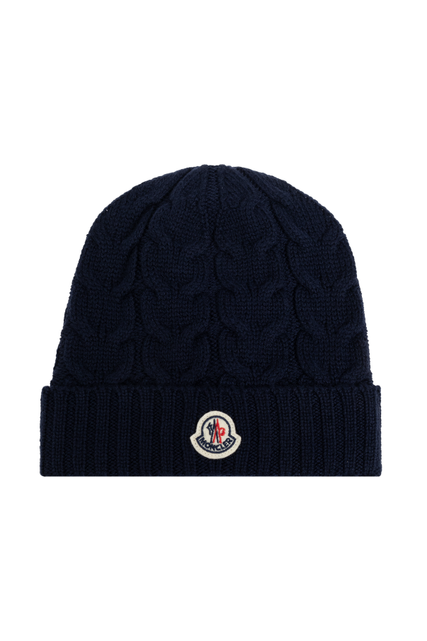 Moncler Enfant Wool hat with logo patch