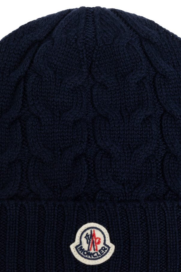 Moncler Enfant Wool hat with logo patch