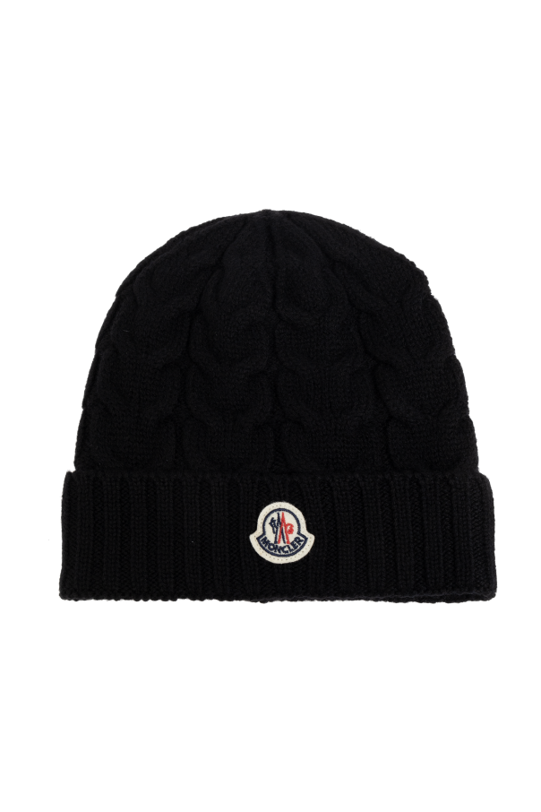 Moncler Enfant Wool hat with logo patch