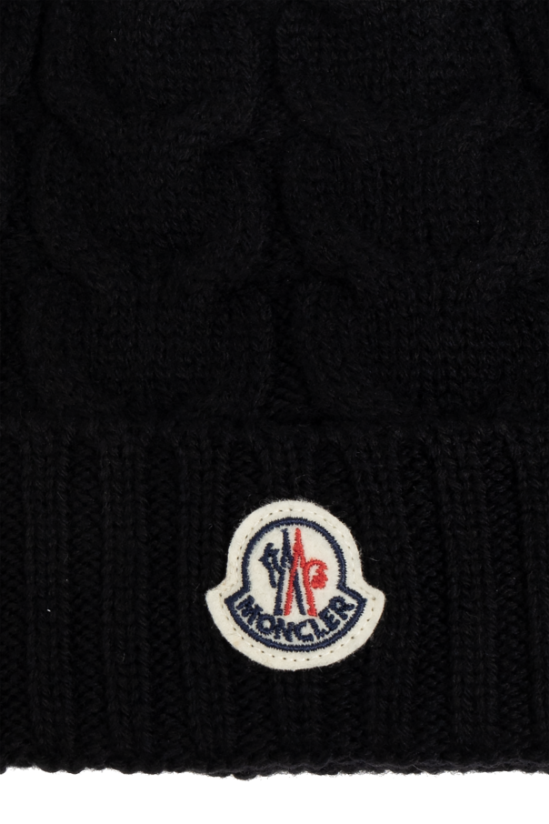 Moncler Enfant Wool hat with logo patch