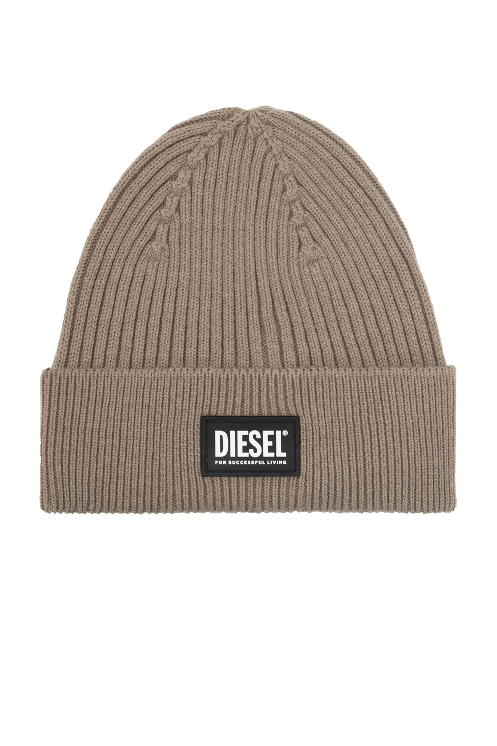 Diesel Ribbed beanie with logo