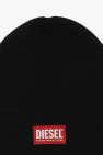 Diesel BLACK Logo-patched beanie
