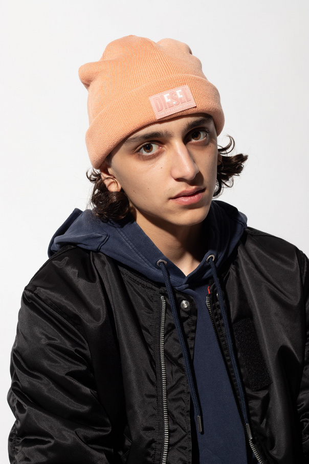 Diesel Ribbed beanie with logo