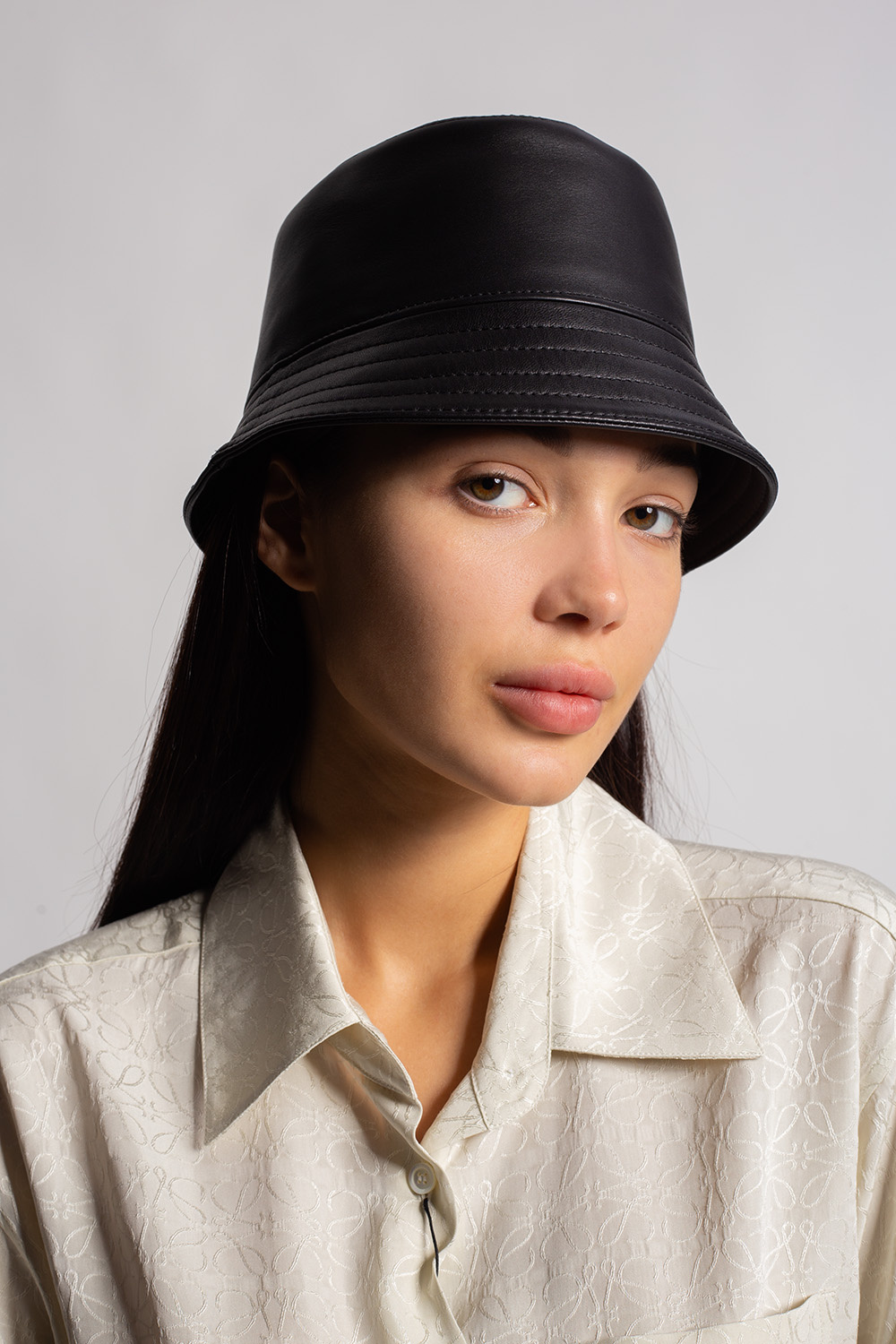 Loewe Leather hat with logo | Women's Accessories | Vitkac