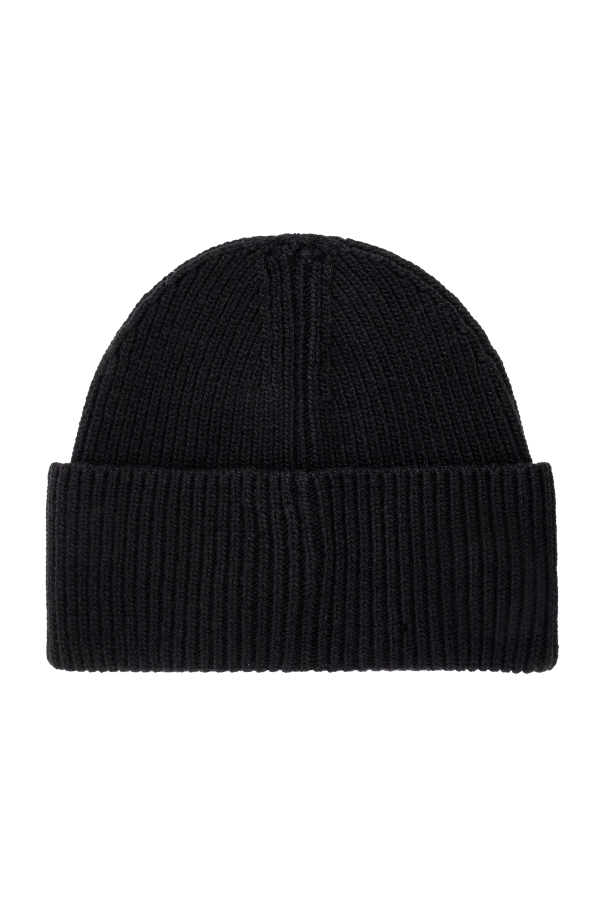 Moncler Gorro de lana con parche de logo