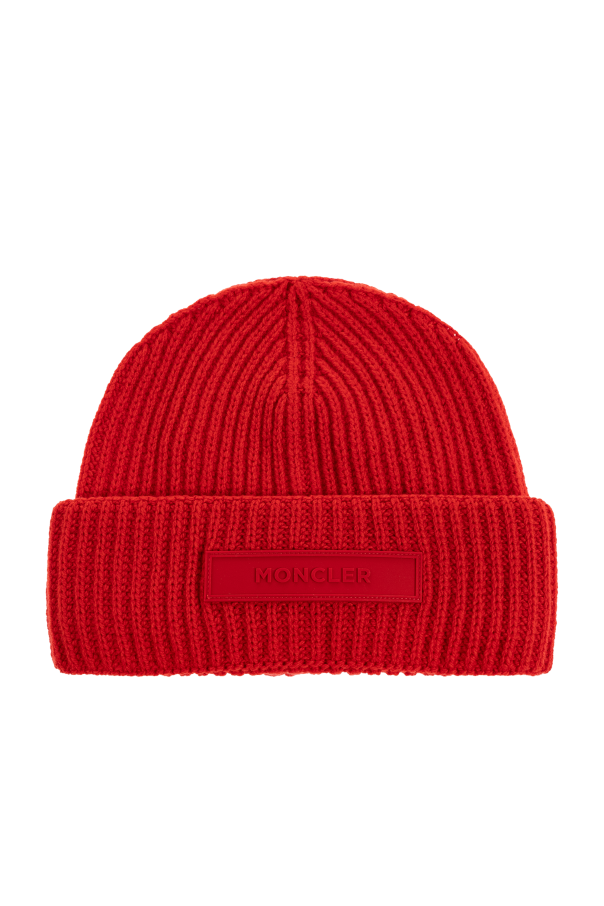 Wool beanie with logo patch od Moncler