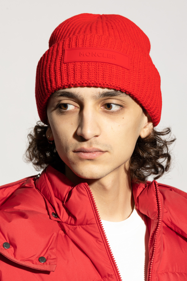 Moncler Wool beanie with logo patch