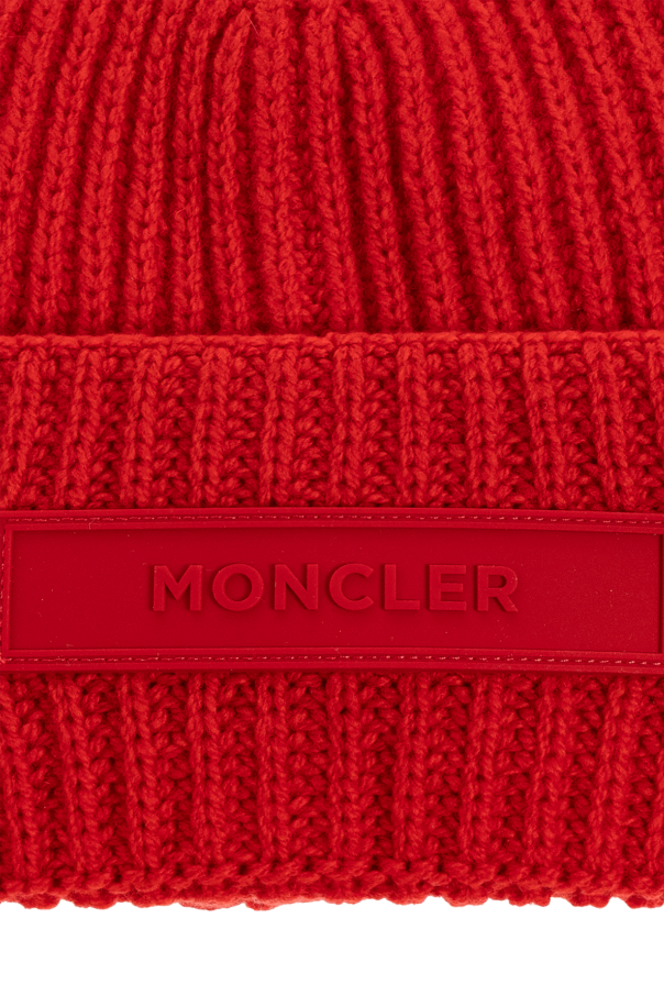 Moncler Wool beanie with logo patch