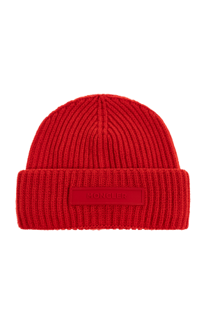 Wool beanie with logo patch