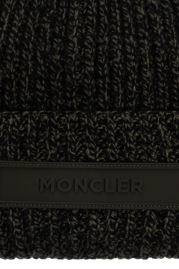 Moncler Gorro de lana con parche con logo