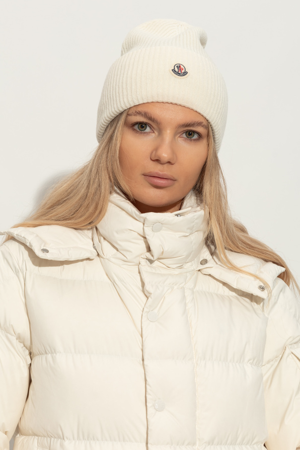 Moncler Wool beanie with logo patch