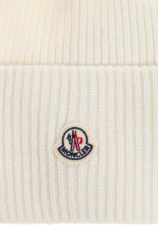 Moncler Wool beanie with logo patch