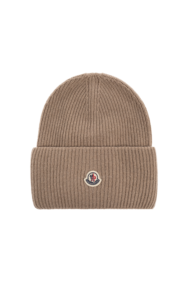 Wool beanie with logo patch od Moncler