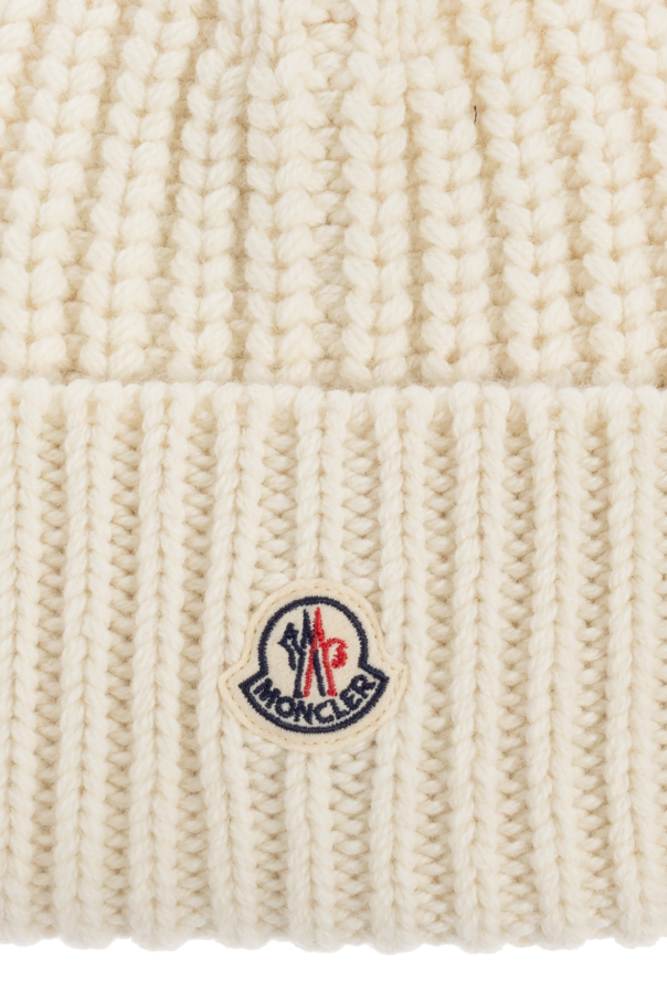Moncler Wool beanie with logo patch
