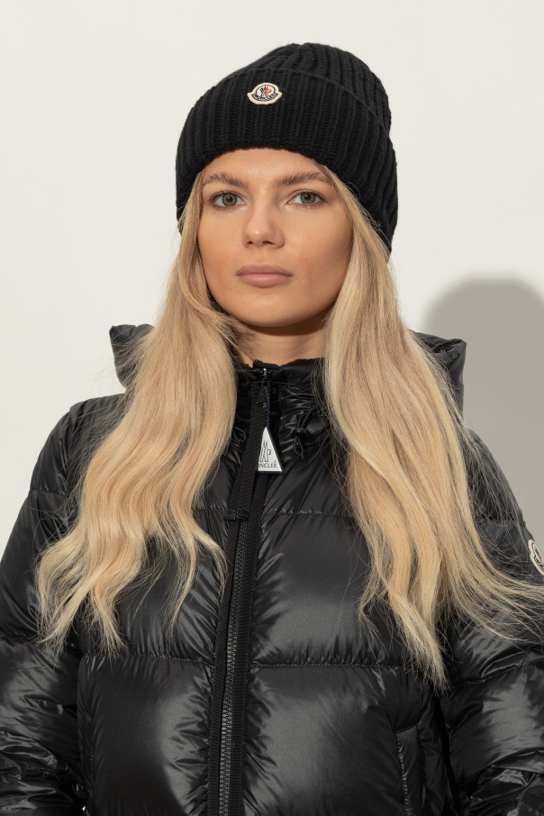 Moncler Wool beanie with logo patch