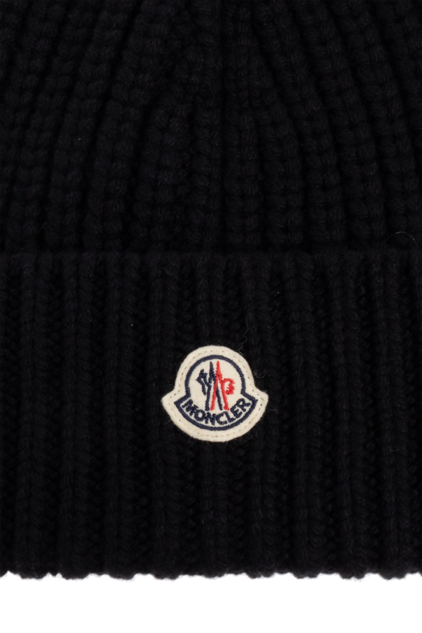Moncler Wool beanie with logo patch