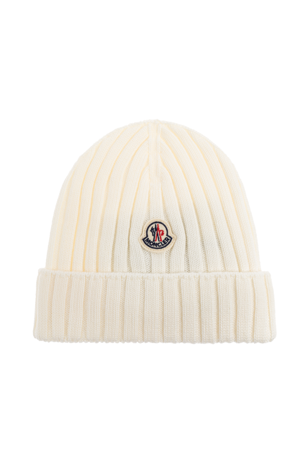 Wool beanie with logo patch od Moncler Enfant