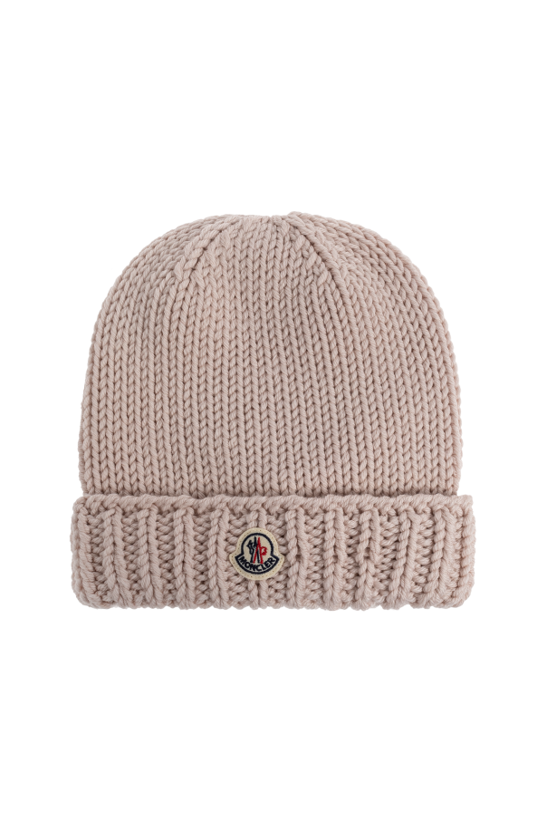 Wool beanie with logo patch od Moncler Enfant