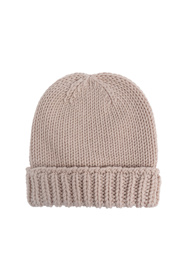 Moncler Enfant Gorro de lana con parche con logo