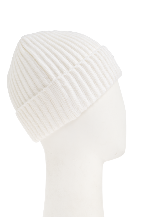 Stone Island Junior Wool beanie with logo patch