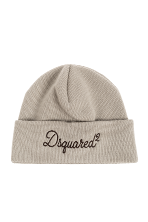 Wool beanie with embroidered logo