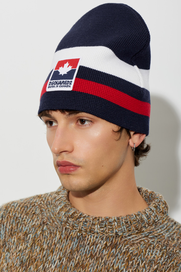 Dsquared2 Gorro de lana con logo cosido