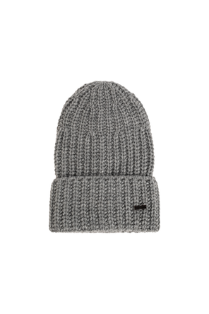 Wool beanie with patch