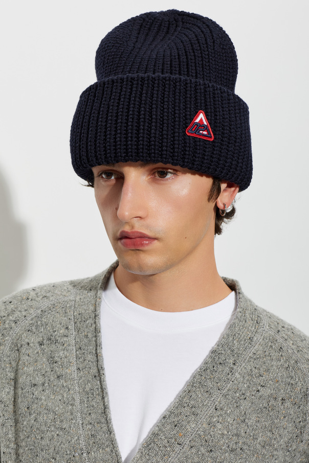 Dsquared2 Wool beanie with sewn-on logo